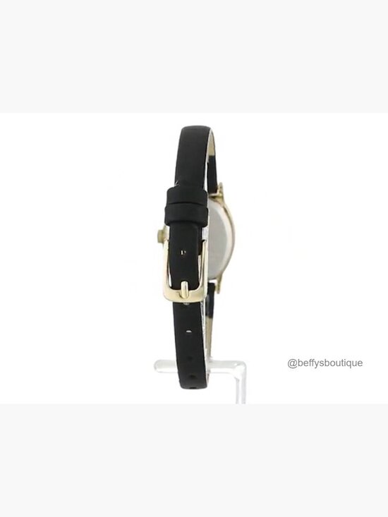Women\'s Oval Gold-Tone Watch with White Dial and Leather Strap main image 5